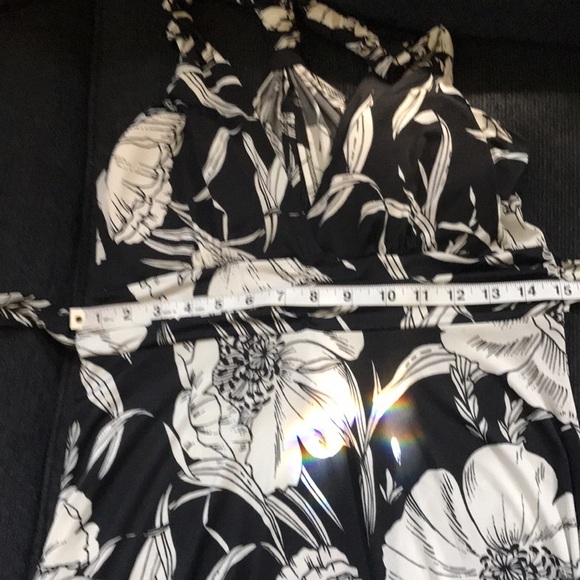 Nani Kai Hawaii Floral Halter Dress Asymmetrical Hem Open Back w/Tie Belt -M - Picture 10 of 11